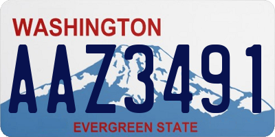WA license plate AAZ3491