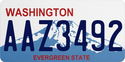 WA license plate AAZ3492