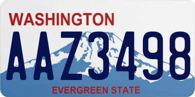 WA license plate AAZ3498
