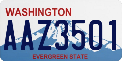 WA license plate AAZ3501