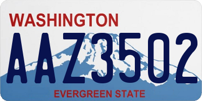 WA license plate AAZ3502