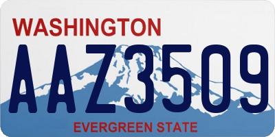 WA license plate AAZ3509