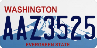WA license plate AAZ3525