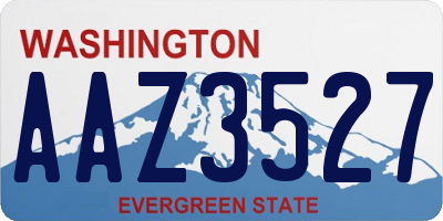 WA license plate AAZ3527