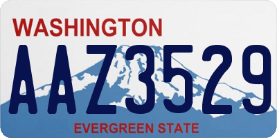 WA license plate AAZ3529