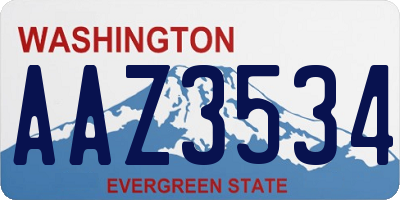 WA license plate AAZ3534