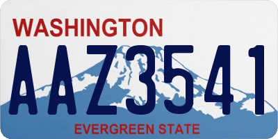 WA license plate AAZ3541