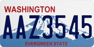 WA license plate AAZ3545