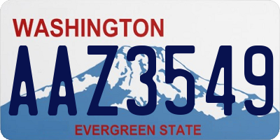 WA license plate AAZ3549
