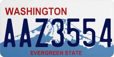 WA license plate AAZ3554
