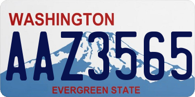 WA license plate AAZ3565
