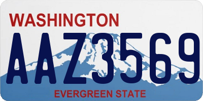 WA license plate AAZ3569