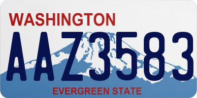 WA license plate AAZ3583
