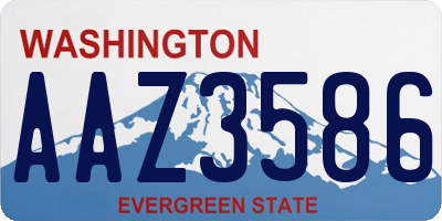 WA license plate AAZ3586