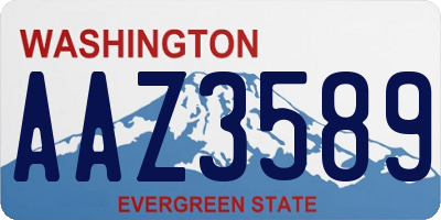 WA license plate AAZ3589