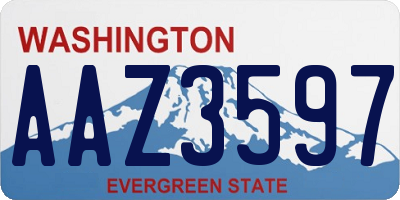 WA license plate AAZ3597