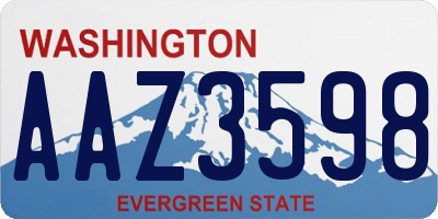 WA license plate AAZ3598