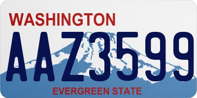 WA license plate AAZ3599