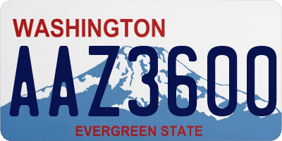 WA license plate AAZ3600