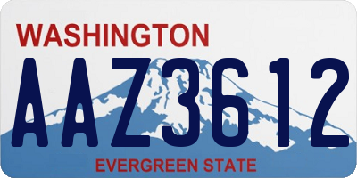 WA license plate AAZ3612