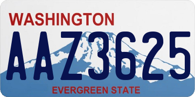WA license plate AAZ3625