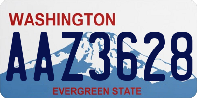 WA license plate AAZ3628