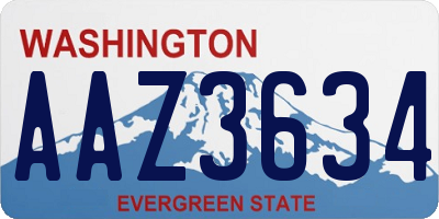 WA license plate AAZ3634