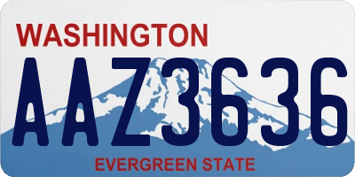 WA license plate AAZ3636