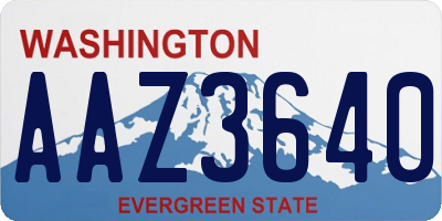 WA license plate AAZ3640