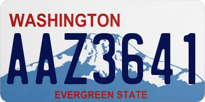 WA license plate AAZ3641