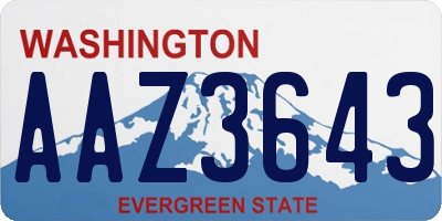 WA license plate AAZ3643