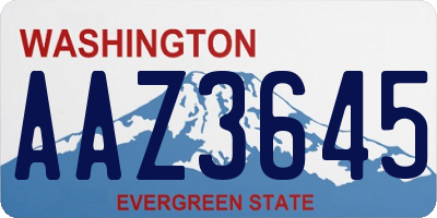 WA license plate AAZ3645