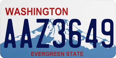 WA license plate AAZ3649