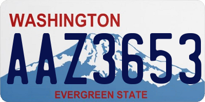 WA license plate AAZ3653