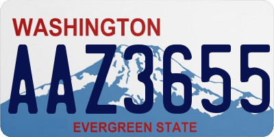 WA license plate AAZ3655