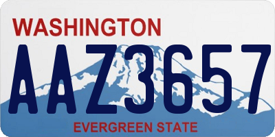 WA license plate AAZ3657