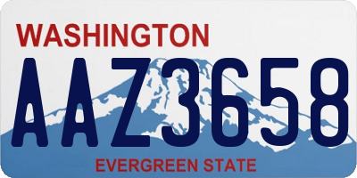 WA license plate AAZ3658