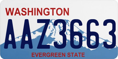 WA license plate AAZ3663
