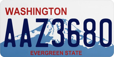 WA license plate AAZ3680
