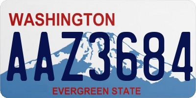 WA license plate AAZ3684