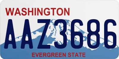 WA license plate AAZ3686
