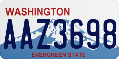 WA license plate AAZ3698