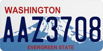 WA license plate AAZ3708