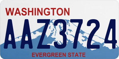 WA license plate AAZ3724