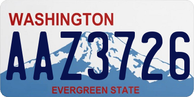 WA license plate AAZ3726