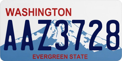 WA license plate AAZ3728