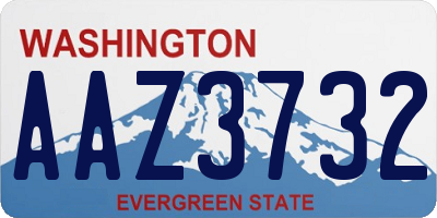 WA license plate AAZ3732