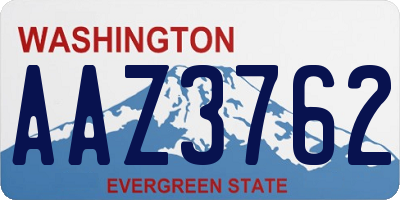 WA license plate AAZ3762