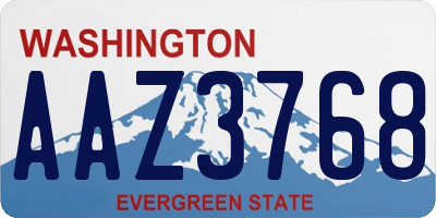 WA license plate AAZ3768