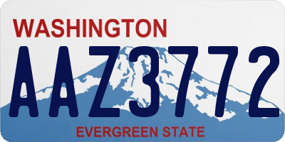 WA license plate AAZ3772